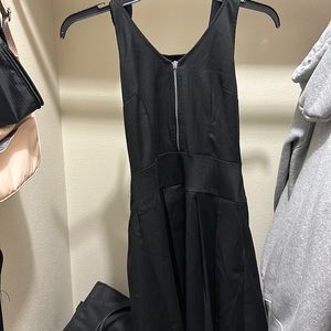 black open back dress